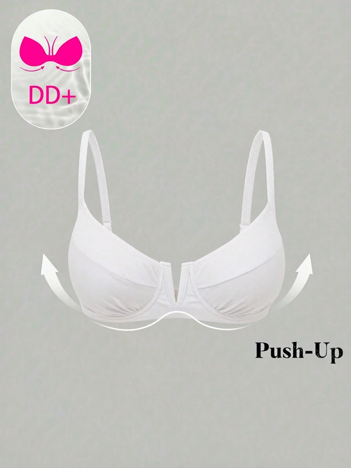 Swim DD+ DD+ Women's Solid Color Spaghetti Strap Adjustable Shoulder Strap Back Buckle Front V-Neck Camisole Top