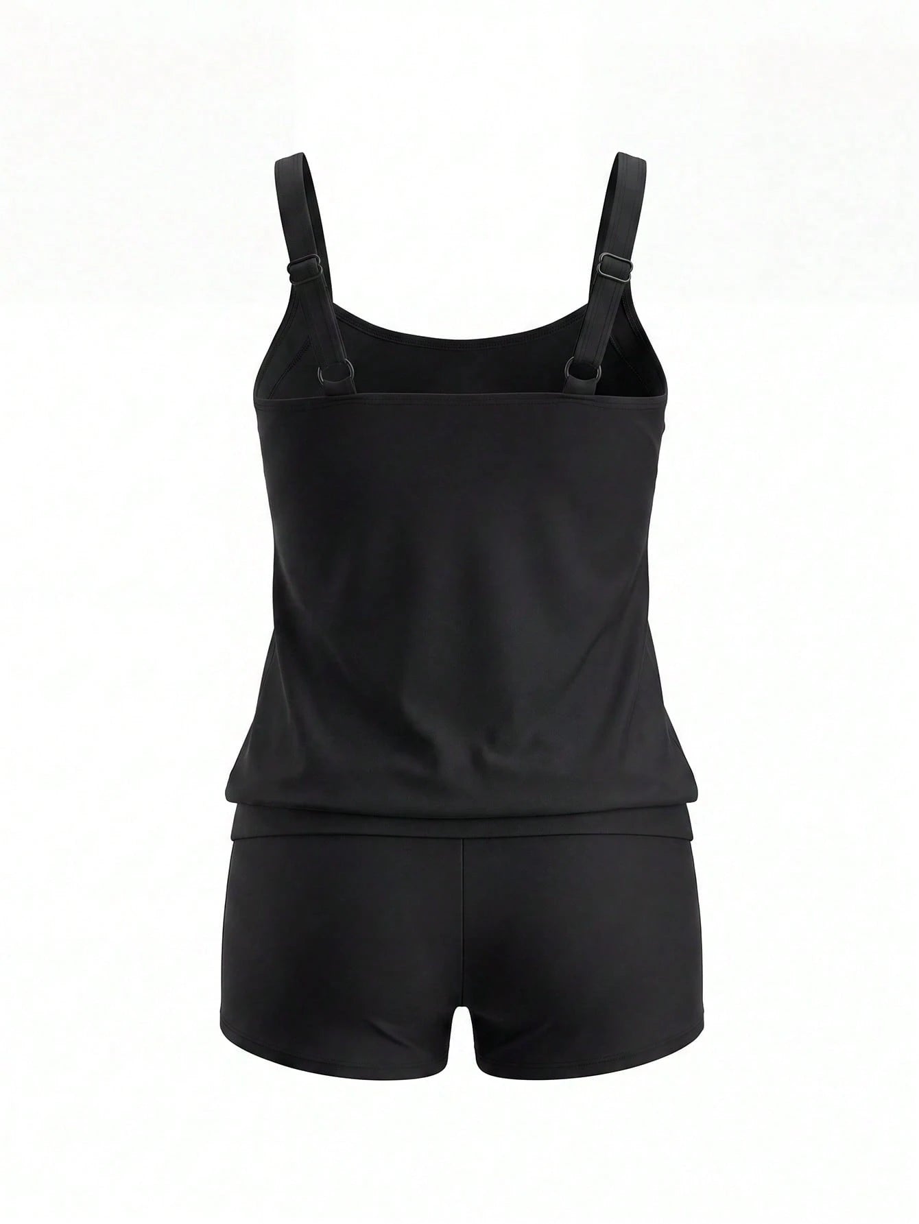 Swim Lushoire 2026 Summer New Mature Beach Vacation Black Tank Bikini Two Pieces Set