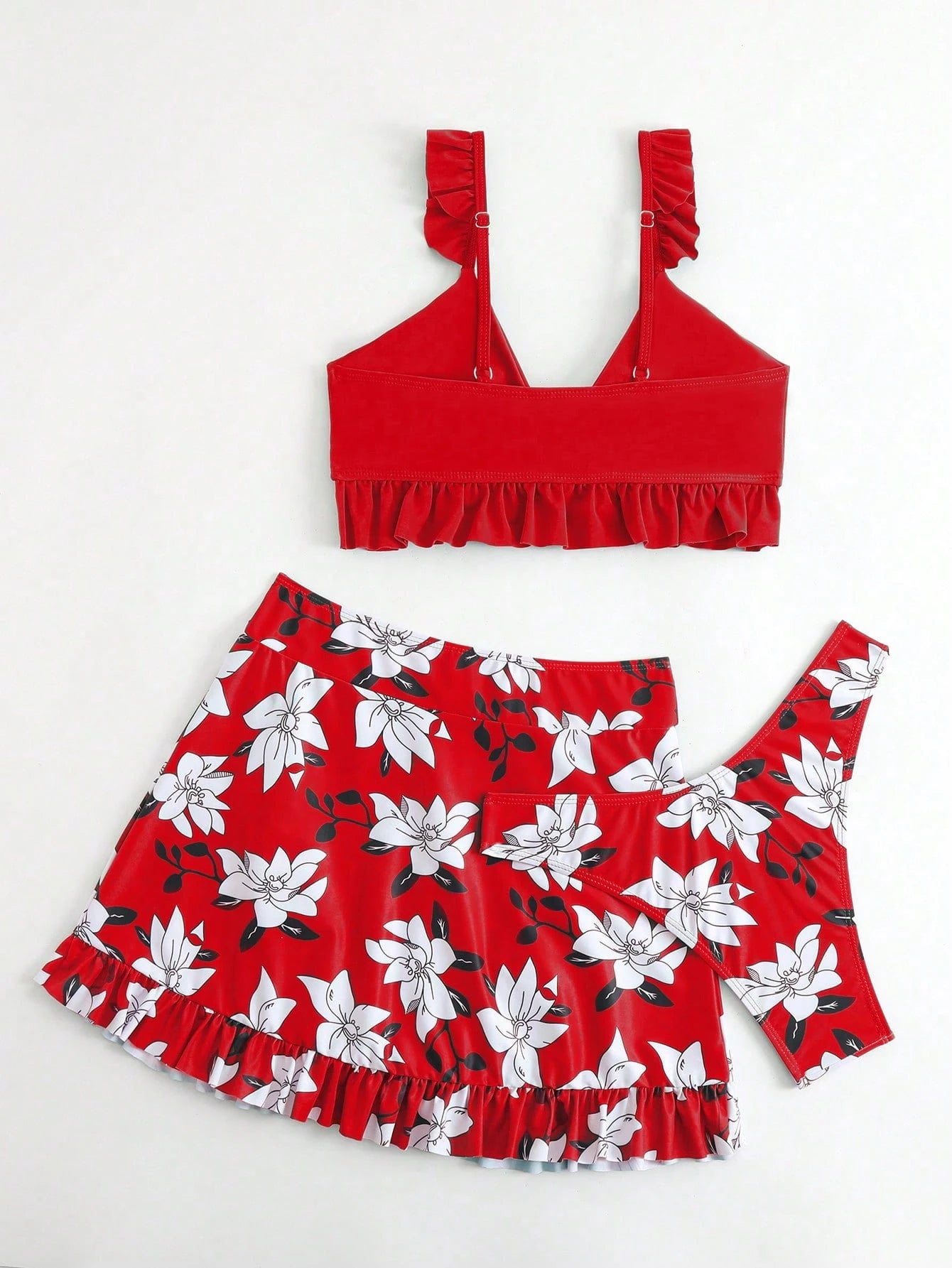Swim Lushoire 3pcs/Set Random Print Tankini Swimsuit
