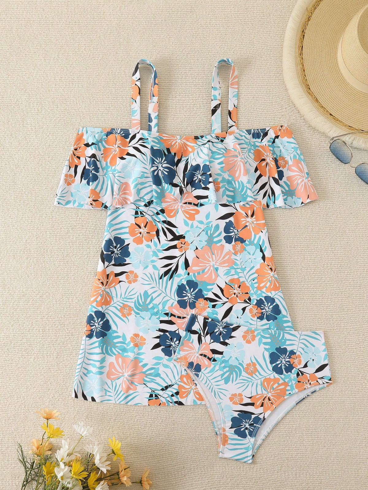 Swim Lushoire New Fashion Beach Outfits For Women, Flattering Rash Guard & Swim Skirt Set, Suitable For Beach, Spa For Summer Beach Vacation