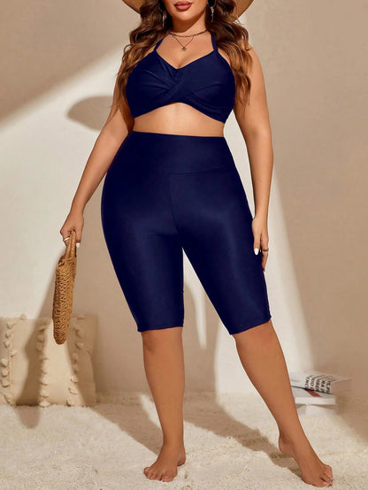 Swim Lushoire Plus High Waist Bikini Bottom,Summer Beach