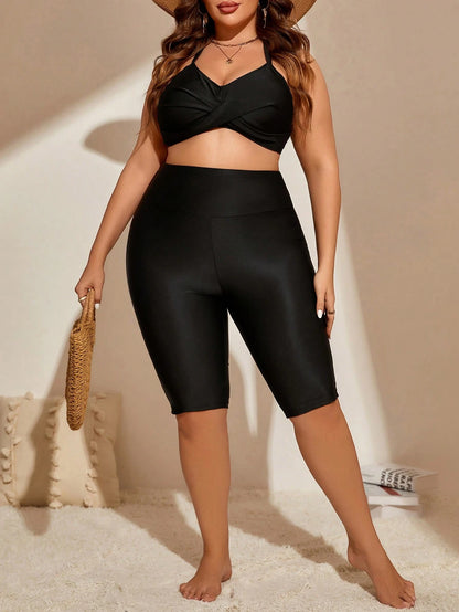 Swim Lushoire Plus High Waist Bikini Bottom,Summer Beach