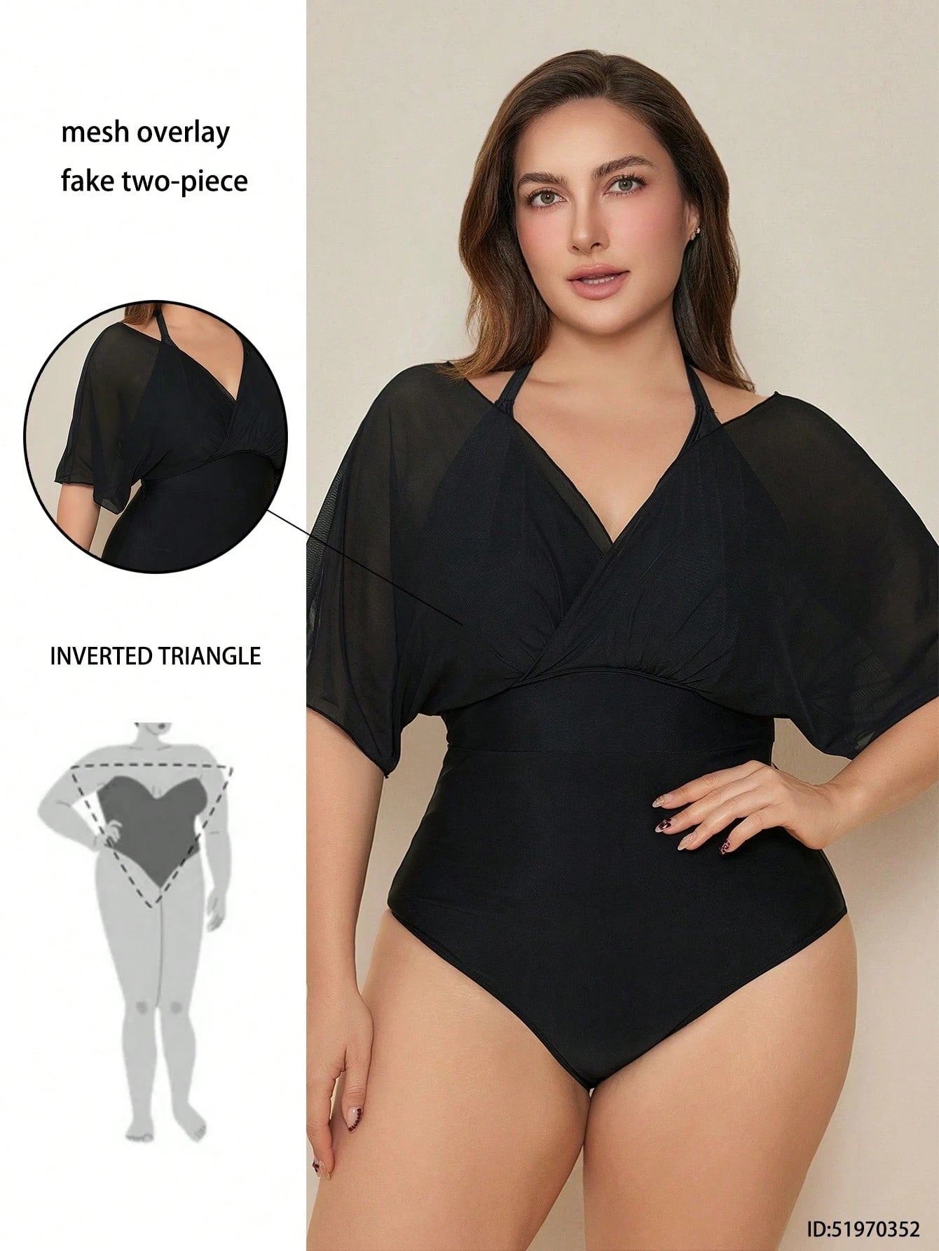 Swim Lushoire Plus Size One-Piece Swimsuit With Blue And White Porcelain Pattern For Summer Beach Vacation