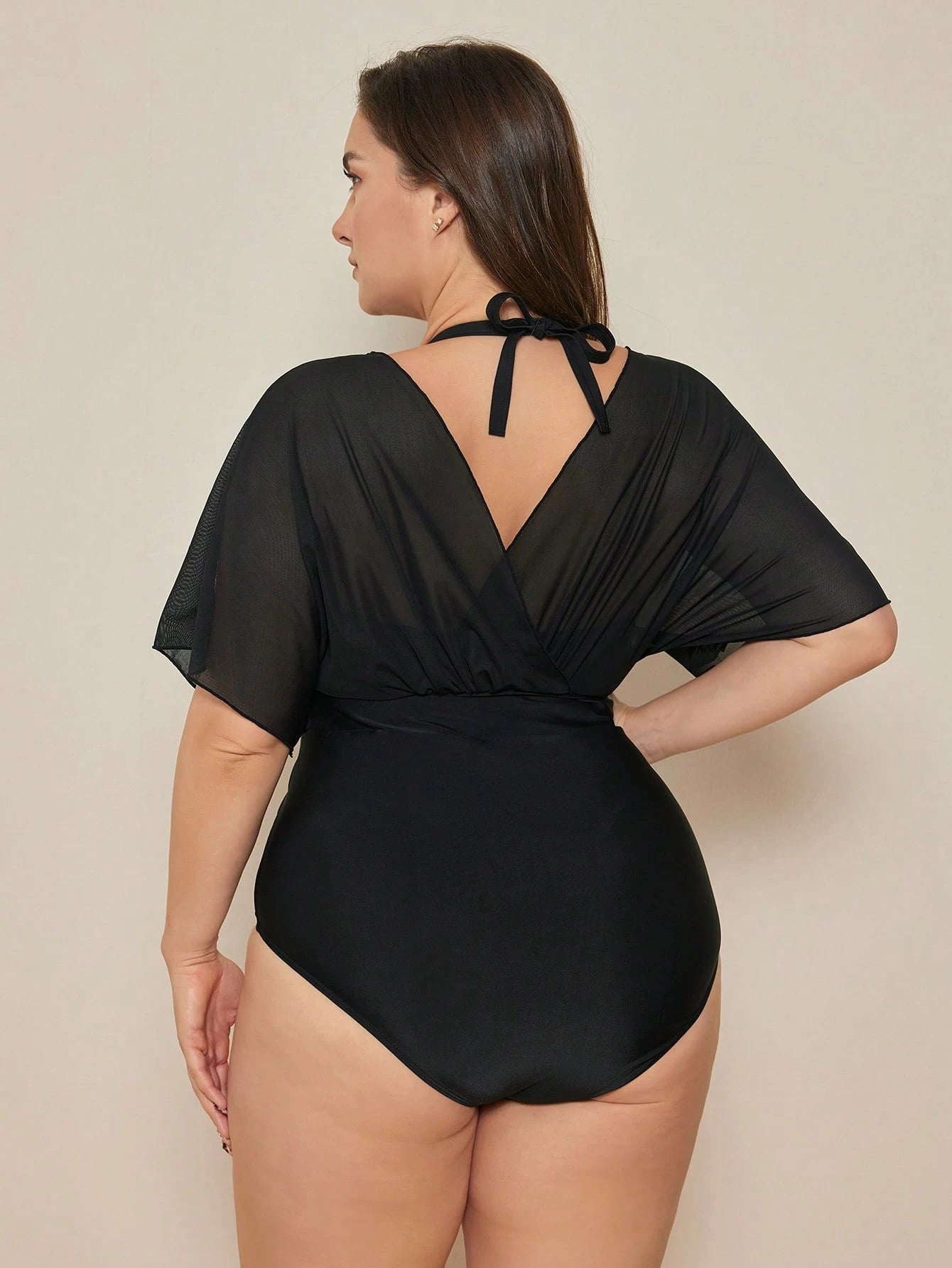 Swim Lushoire Plus Size One-Piece Swimsuit With Blue And White Porcelain Pattern For Summer Beach Vacation