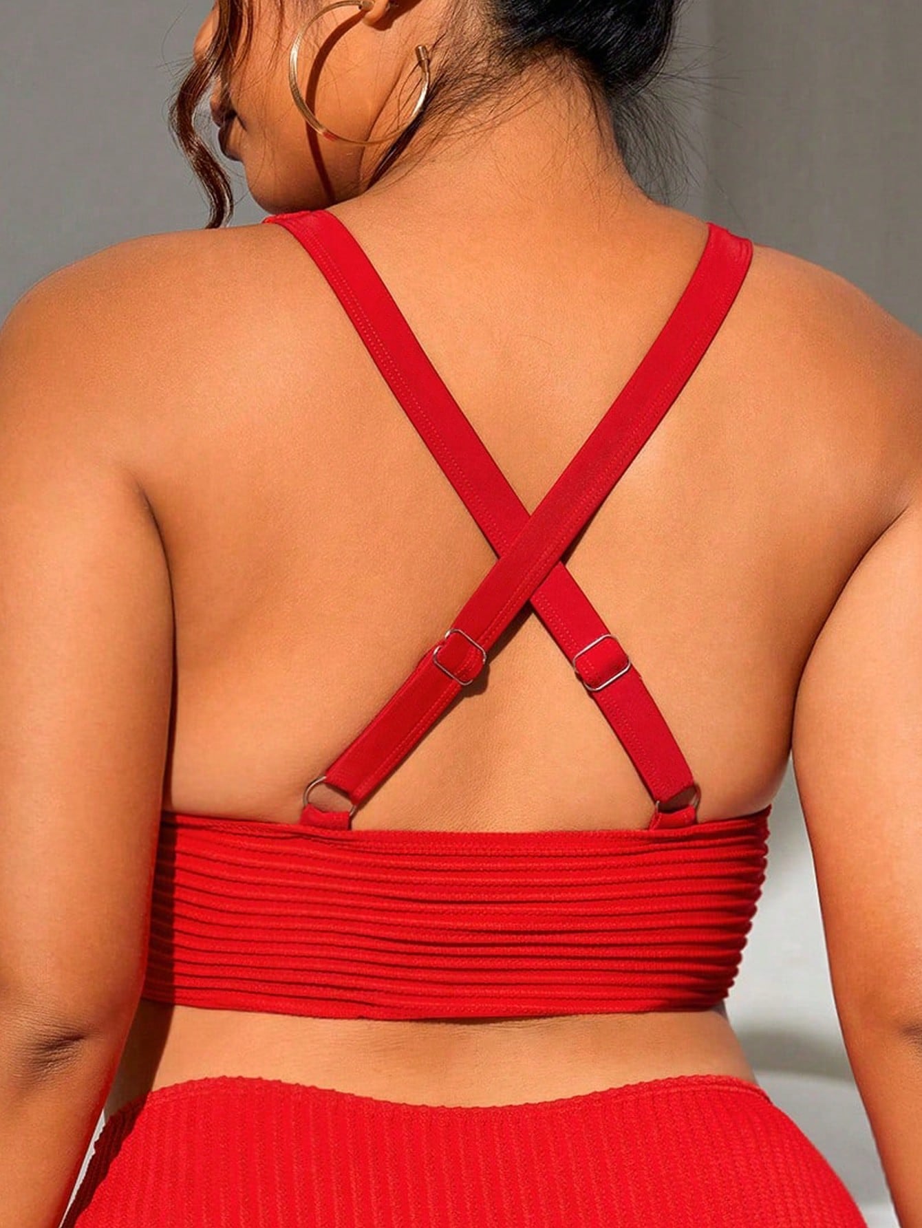 Swim Lushoire Plus Size Solid Color Swimwear Top