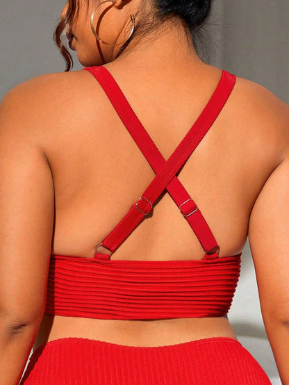 Swim Lushoire Plus Size Solid Color Swimwear Top