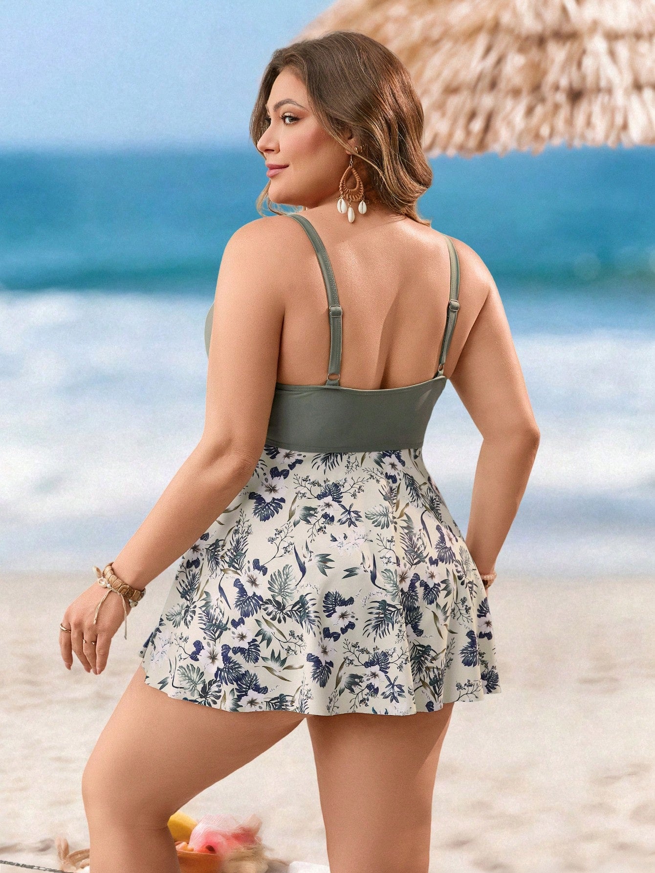 Swim Lushoire Plus Size Women Mature Bikini Two Pieces Swimwear, Beach Vest Style