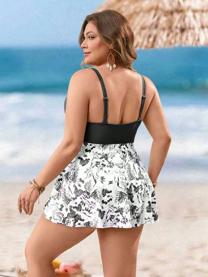 Swim Lushoire Plus Size Women Mature Bikini Two Pieces Swimwear, Beach Vest Style