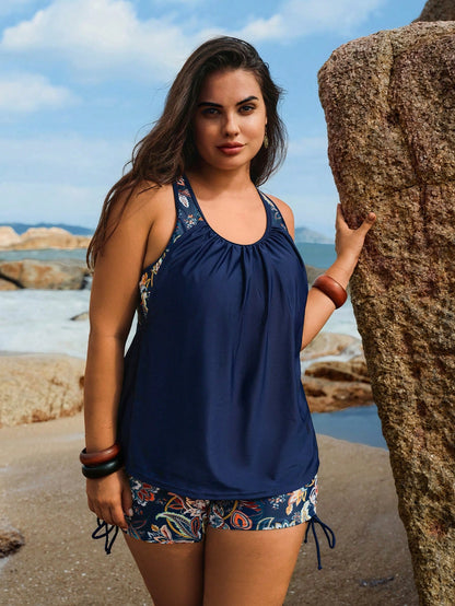 Swim Lushoire Plus Size Women Print Beach Vacation Bikini Set