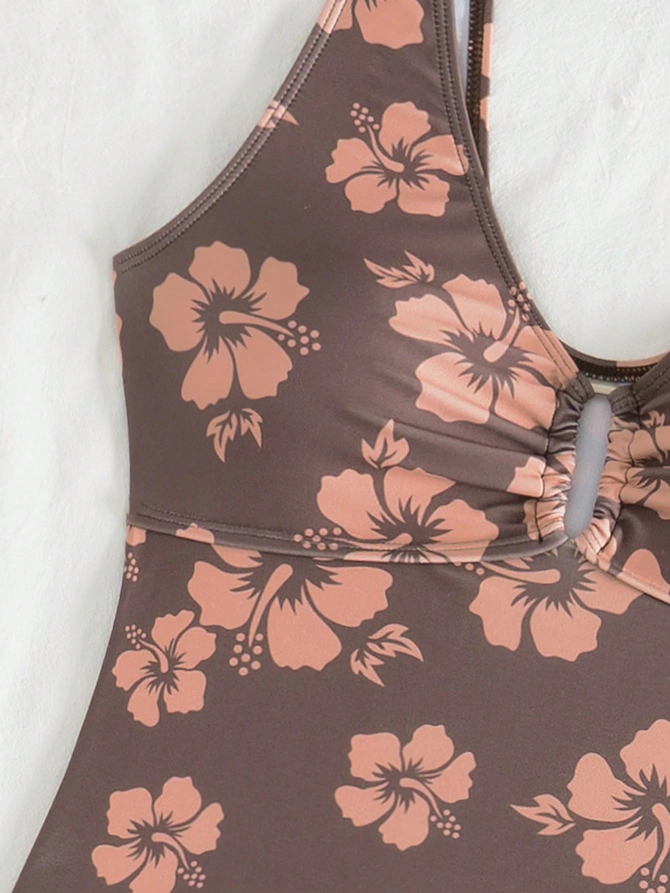 Swim Lushoire Swim Chicsea Random Print Strappy Bikini Top And Solid Color Bottoms Set For Women For Summer Beach Vacation