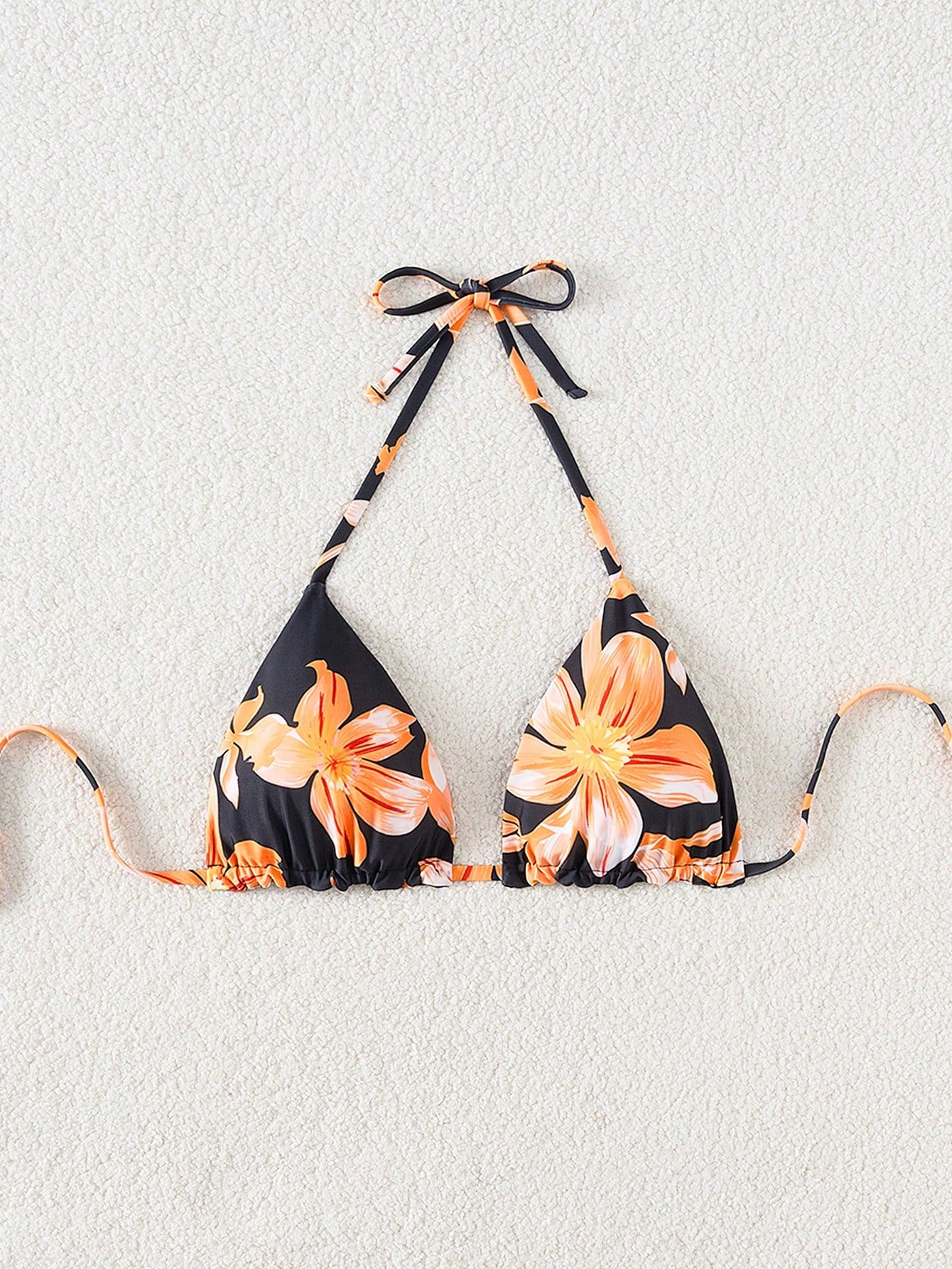 Swim Mod 1pc Women's Reversible Solid Color Spaghetti Strap Halter Neck Bikini Top For Summer Beach Vacation
