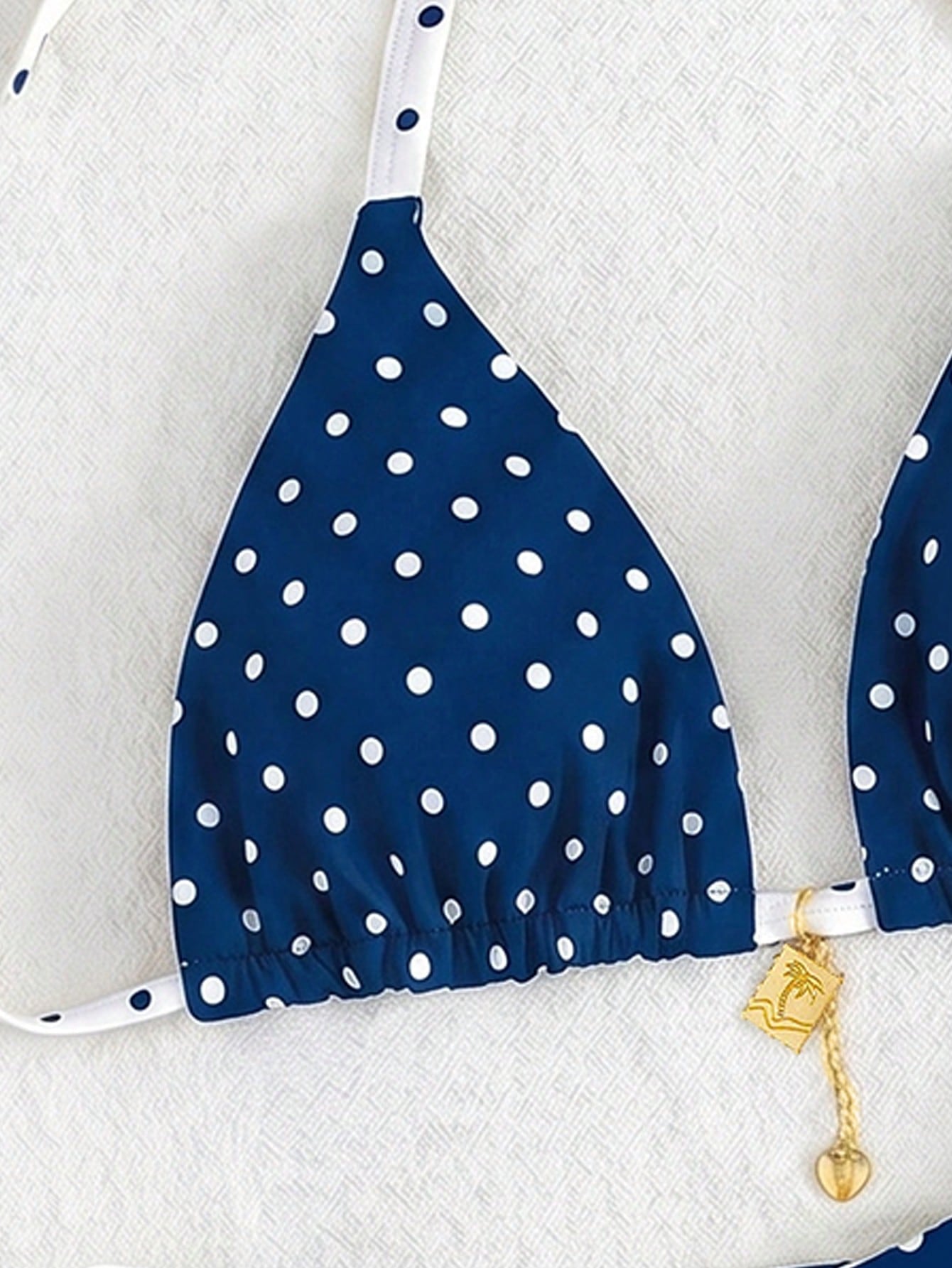 Swim Mod 2026 New Spring/Summer Plus Size 2-Piece Set Polka Dot Random Print Reversible Sweet Cute Summer New Vacation Camisole Women's Bikini Set Set Suitable For Summer Beach And Vacation