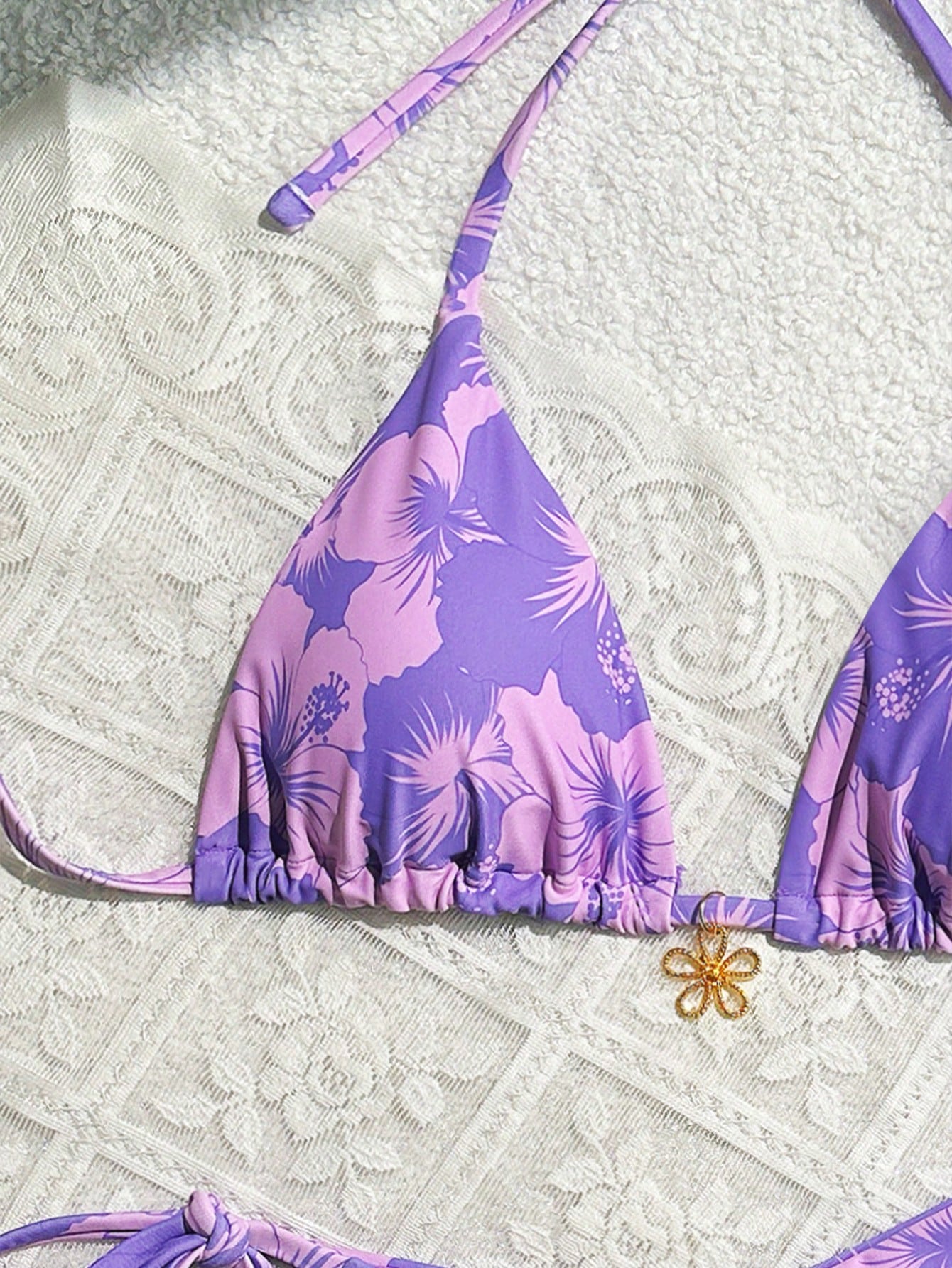 Swim Mod 2pcs/Set Floral Print Bikini Swimwear For Vacation & Beach Summer