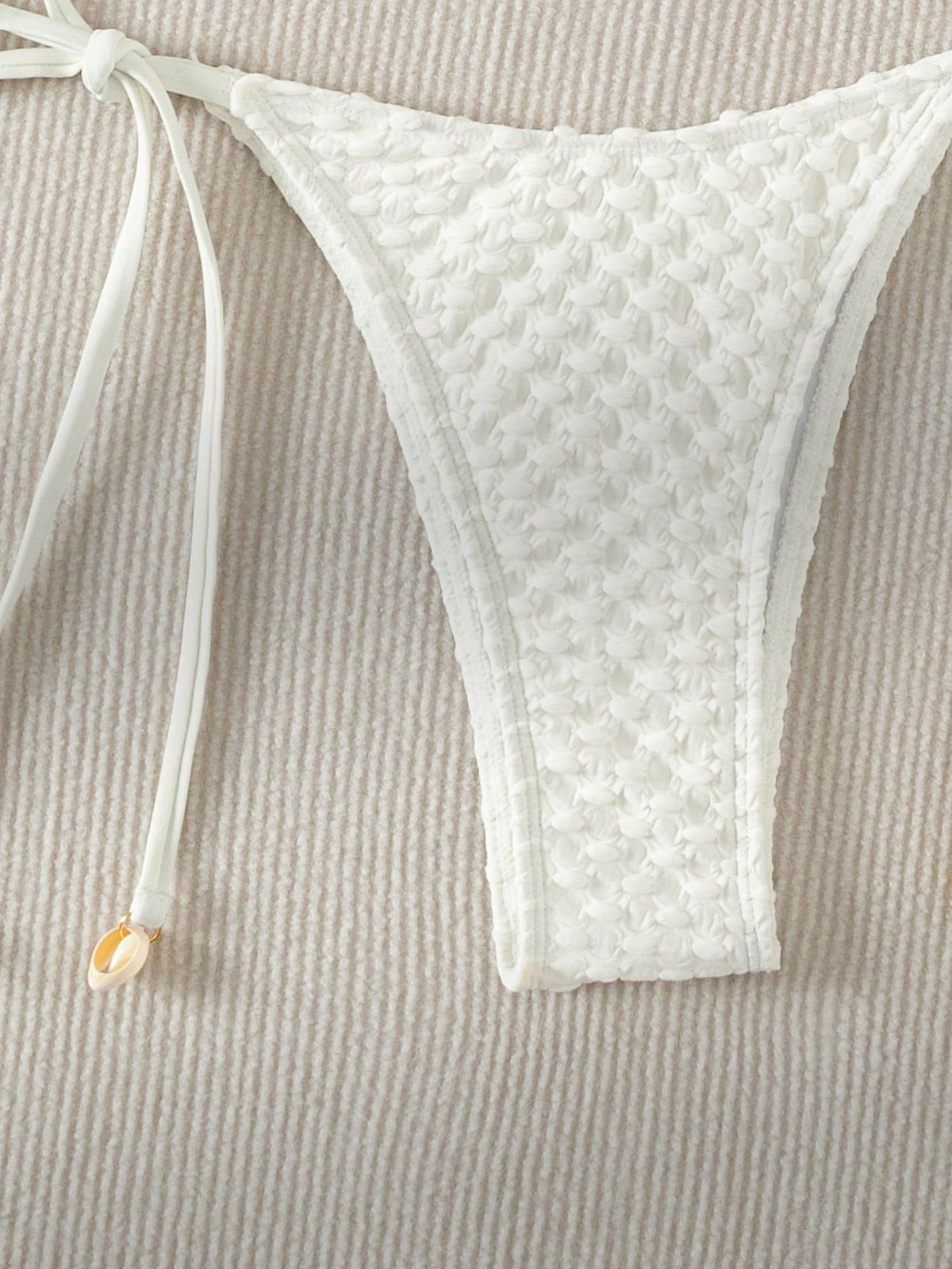 Swim Mod Summer Beach Halter Triangle Tie Side Bikini Set