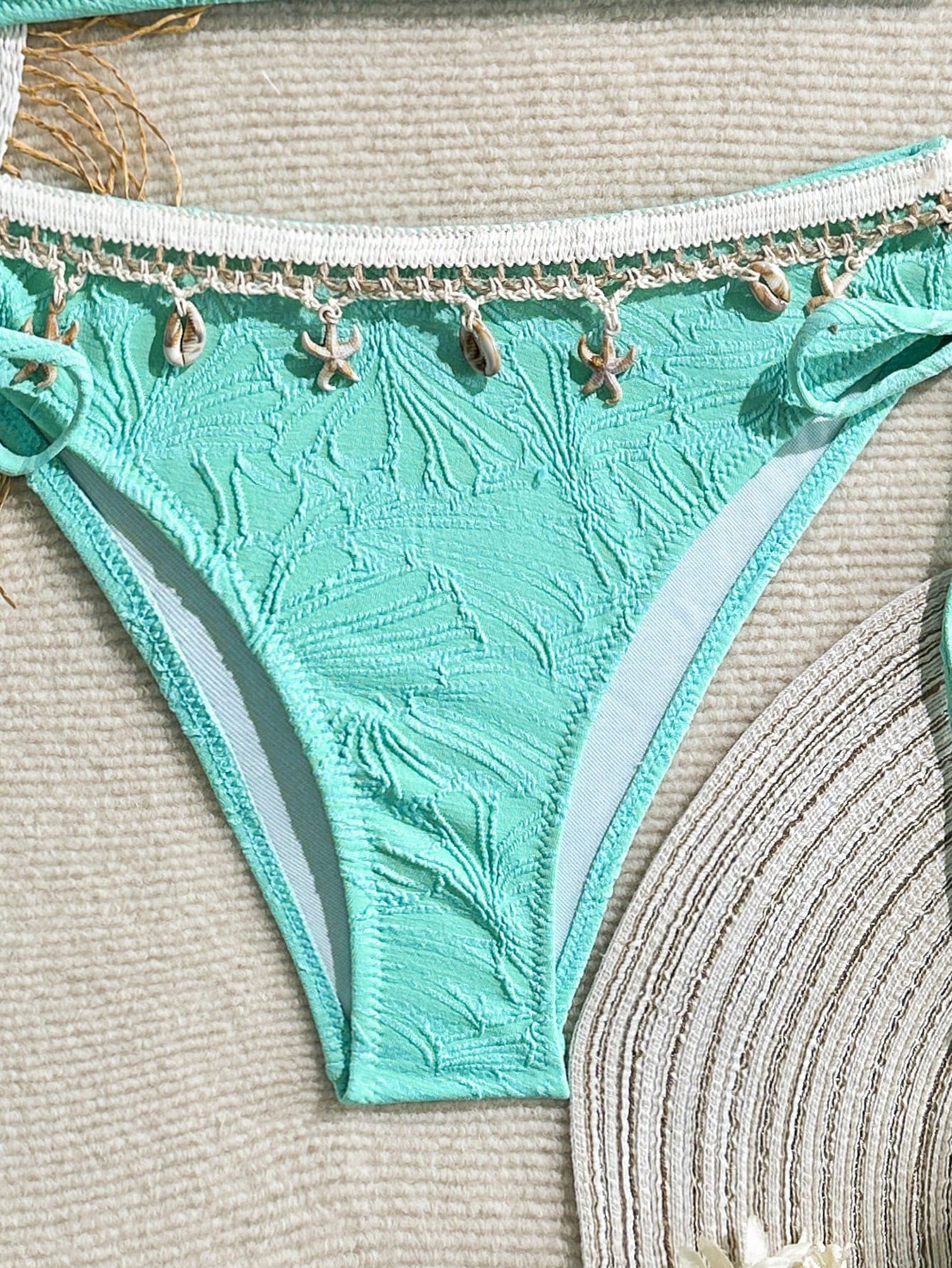 Swim Mod Women's Beach Vacation Pendant Decorated Bikini Set For Summer