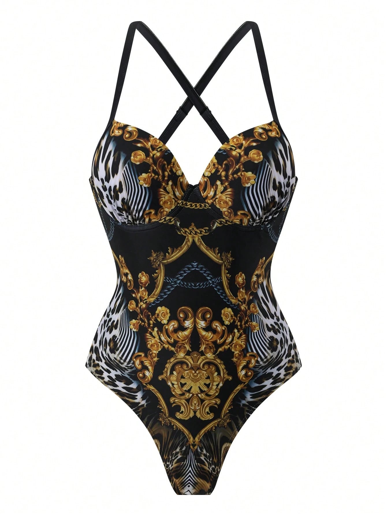 Swim Oasis 2026 Spring/Summer New Fashionable And Elegant Vacation Casual Plus Size Printed One-Piece Swimsuit Set With Square Scarf And Short Cover Skirt