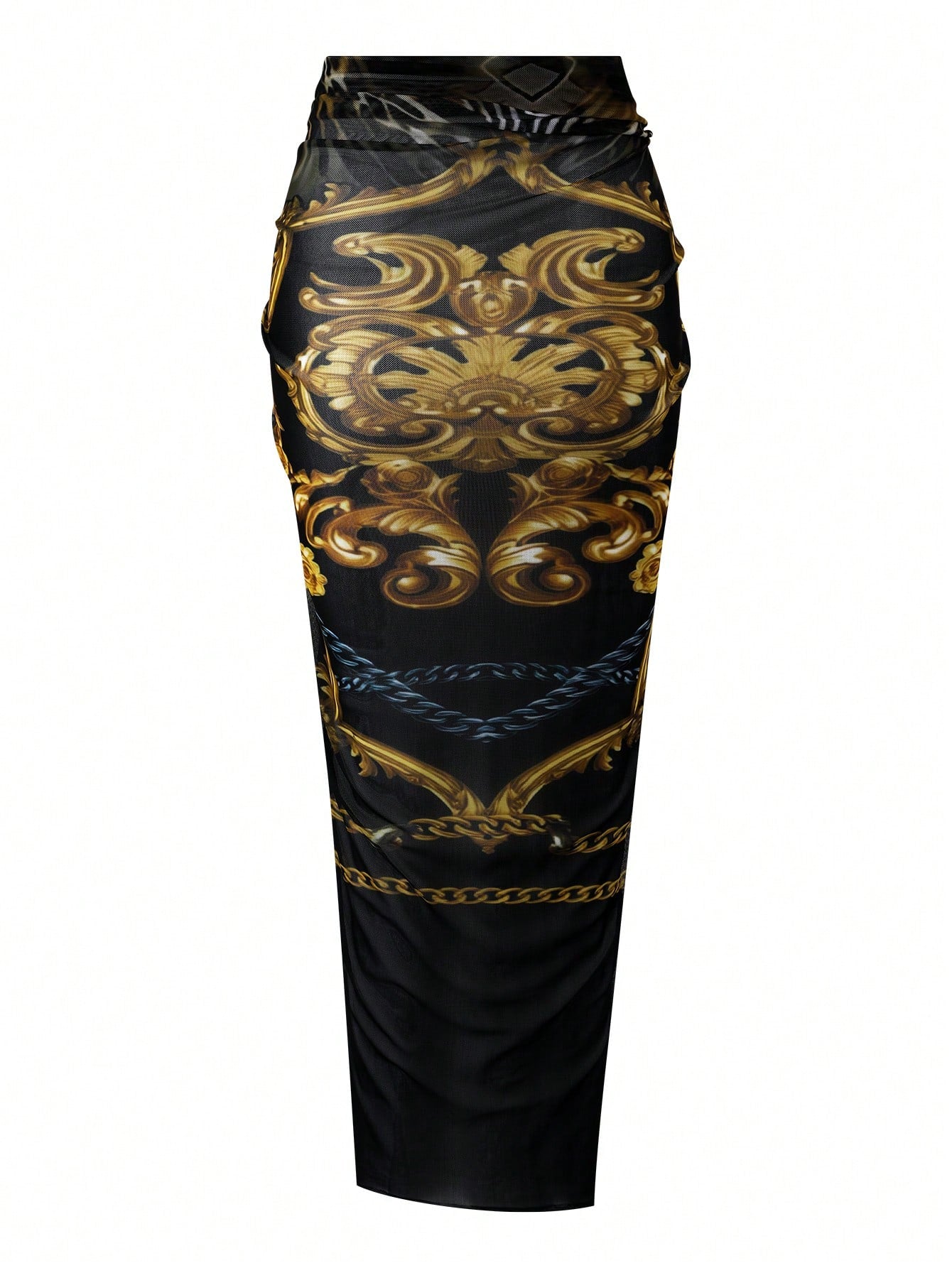 Swim Oasis 2026 Spring/Summer New Fashionable And Elegant Vacation Casual Plus Size Printed One-Piece Swimsuit Set With Square Scarf And Short Cover Skirt