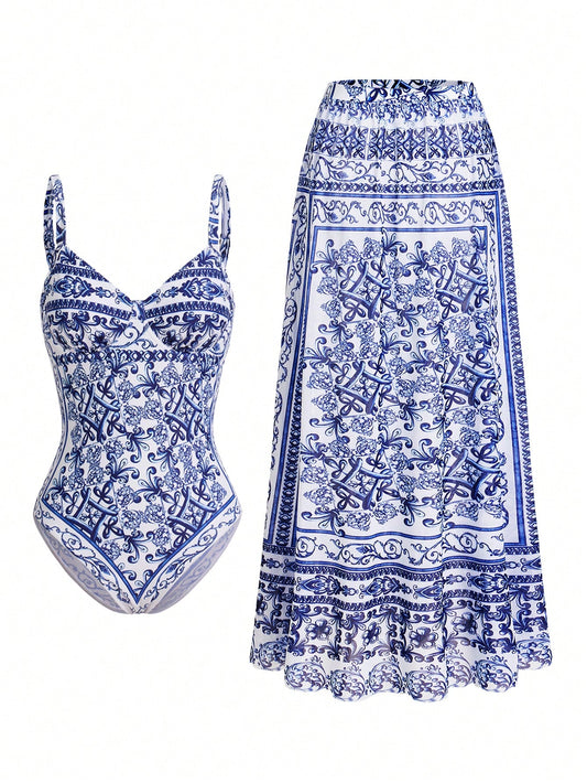 Swim Oasis Oasis Paisley Print Premium 2 Pieces Swimsuit For Summer Beach Vacation