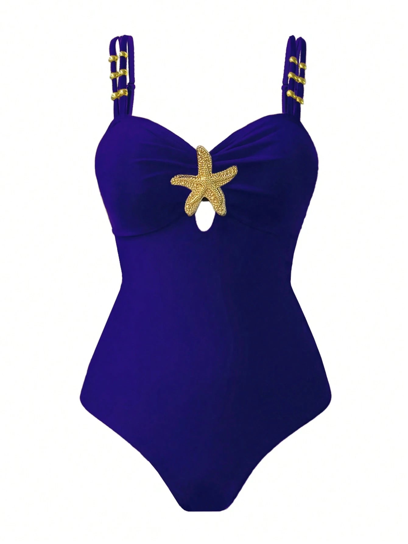 Swim Oasis Royal Blue Summer Tropical Beach Holiday Vacation Women's Cute Pentagram Decor Tummy Control One-Piece Swimsuit,Y2k Pool Outfit Holiday Swimsuits