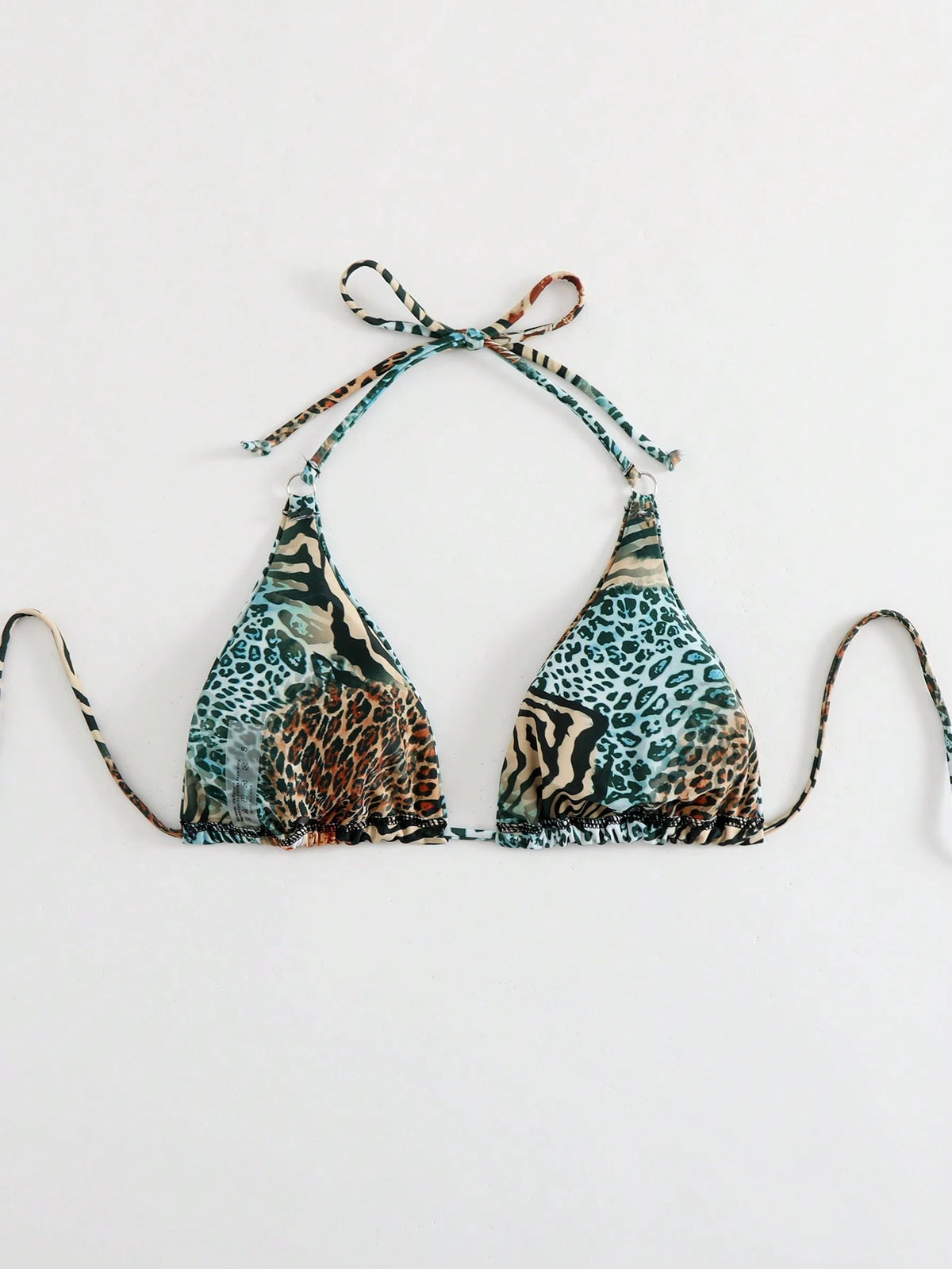 Swim Vcay 1pc Women Leopard Print Sexy Triangle Cup Bikini Top Summer