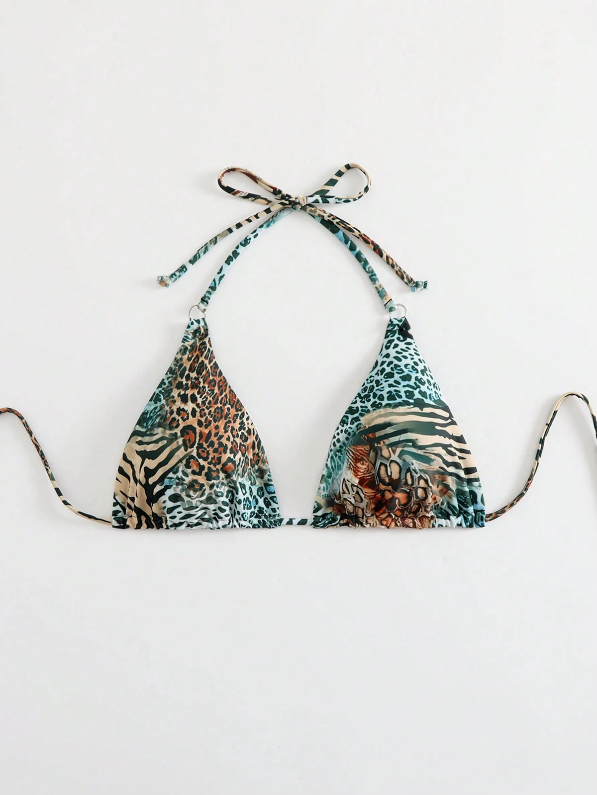 Swim Vcay 1pc Women Leopard Print Sexy Triangle Cup Bikini Top Summer