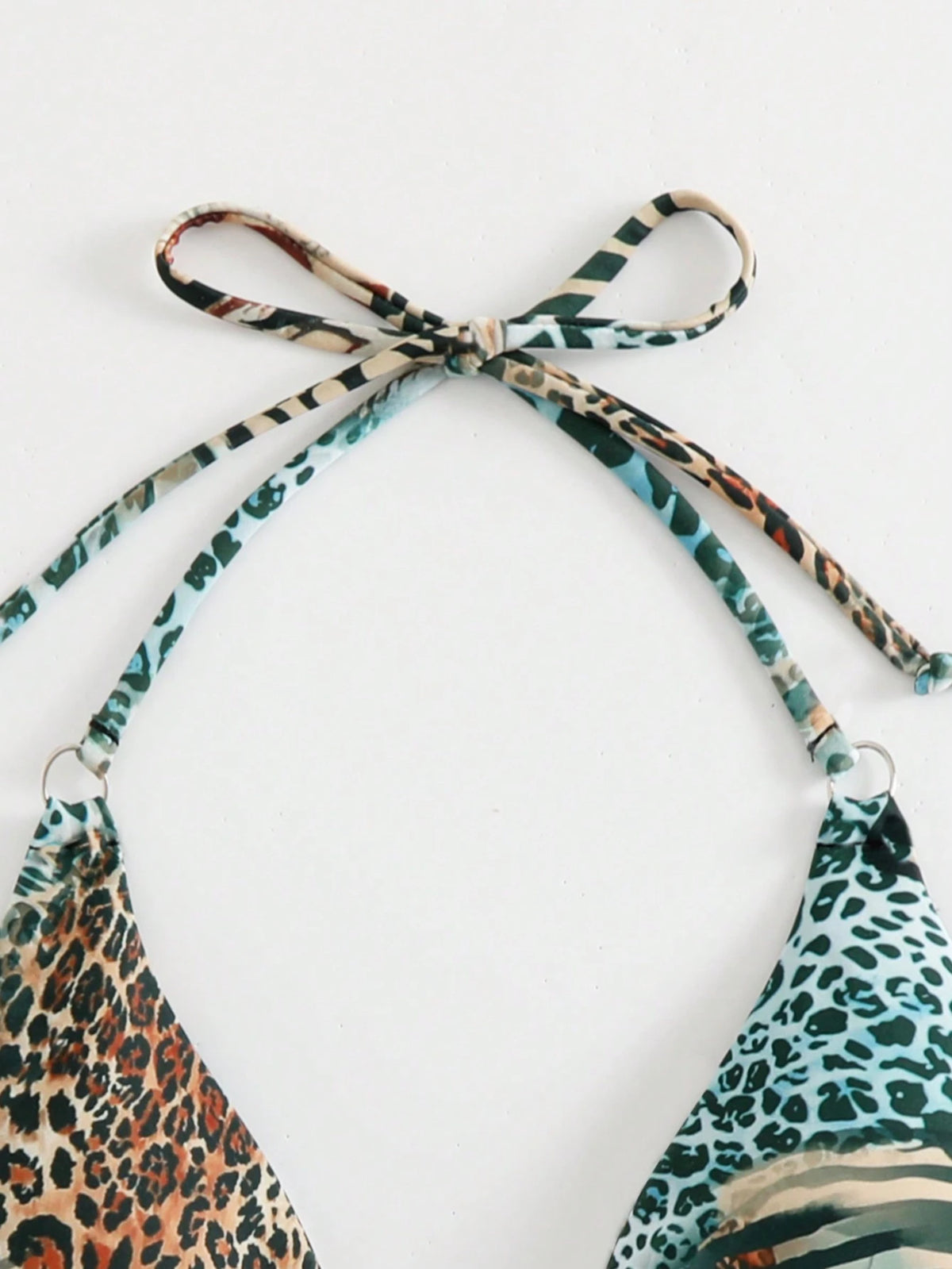 Swim Vcay 1pc Women Leopard Print Sexy Triangle Cup Bikini Top Summer