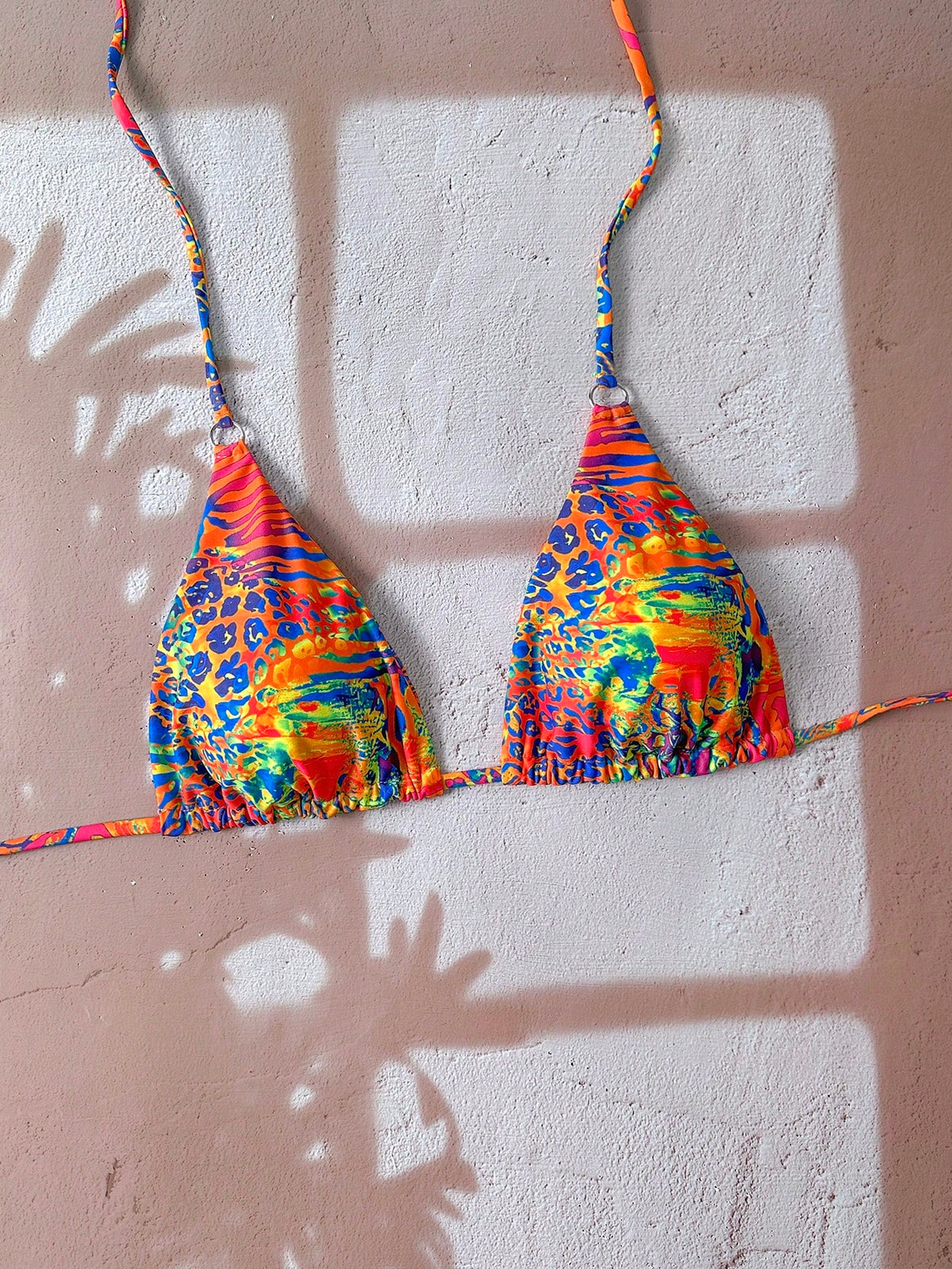 Swim Vcay 1pc Women Leopard Print Sexy Triangle Cup Bikini Top Summer