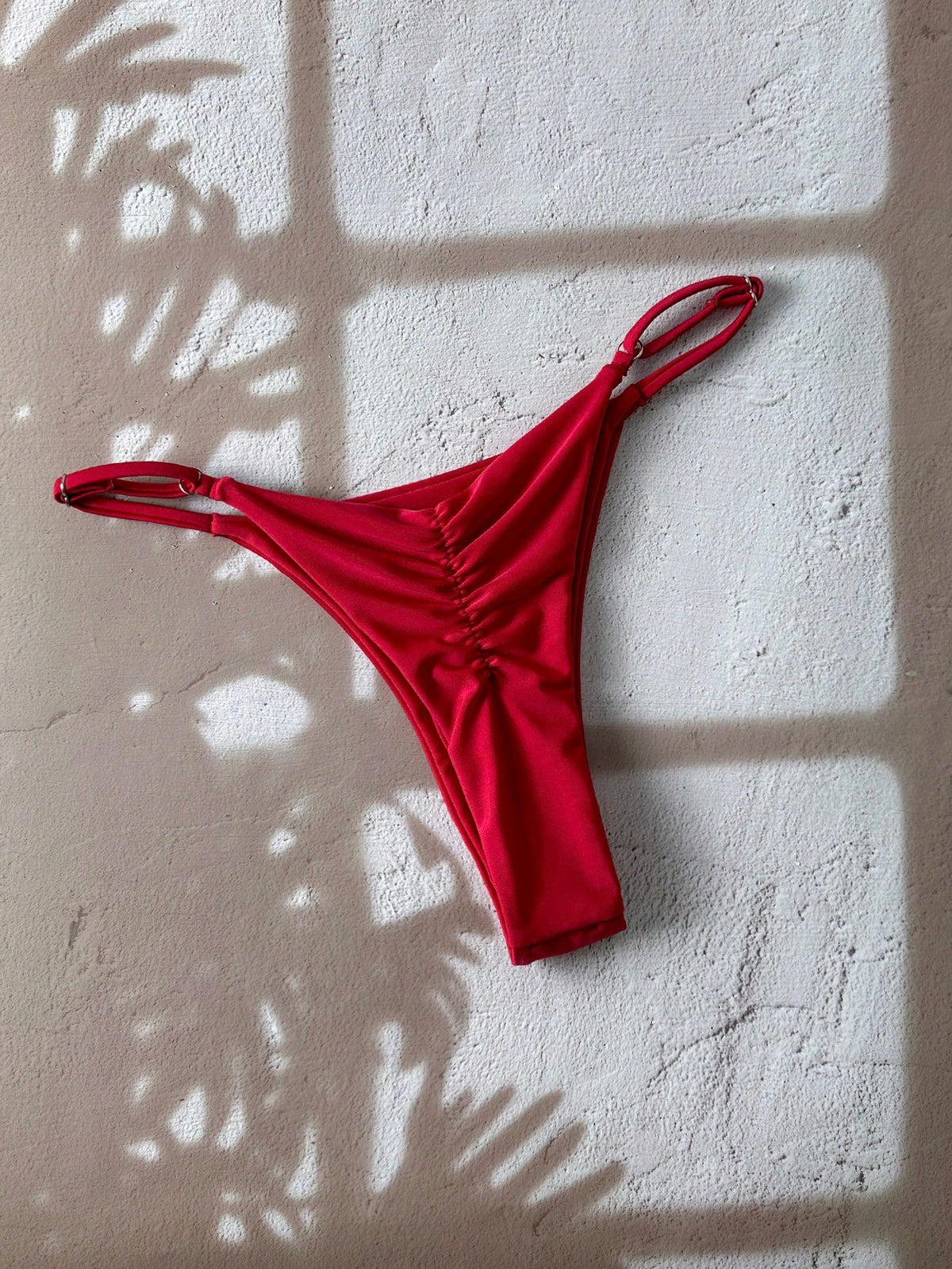 Swim Vcay 1pc Women's Solid Color Thong Bikini Bottom, Minimalist Design Plain Bikini Sexy Swimwear Tie Bikini High Cut Bikini Solid Color Bikini
