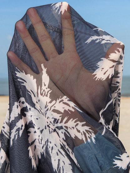 Swim Vcay 2pcs/Set Holiday Floral Print Shorts And Plus Size Women Kimono Cover Up
