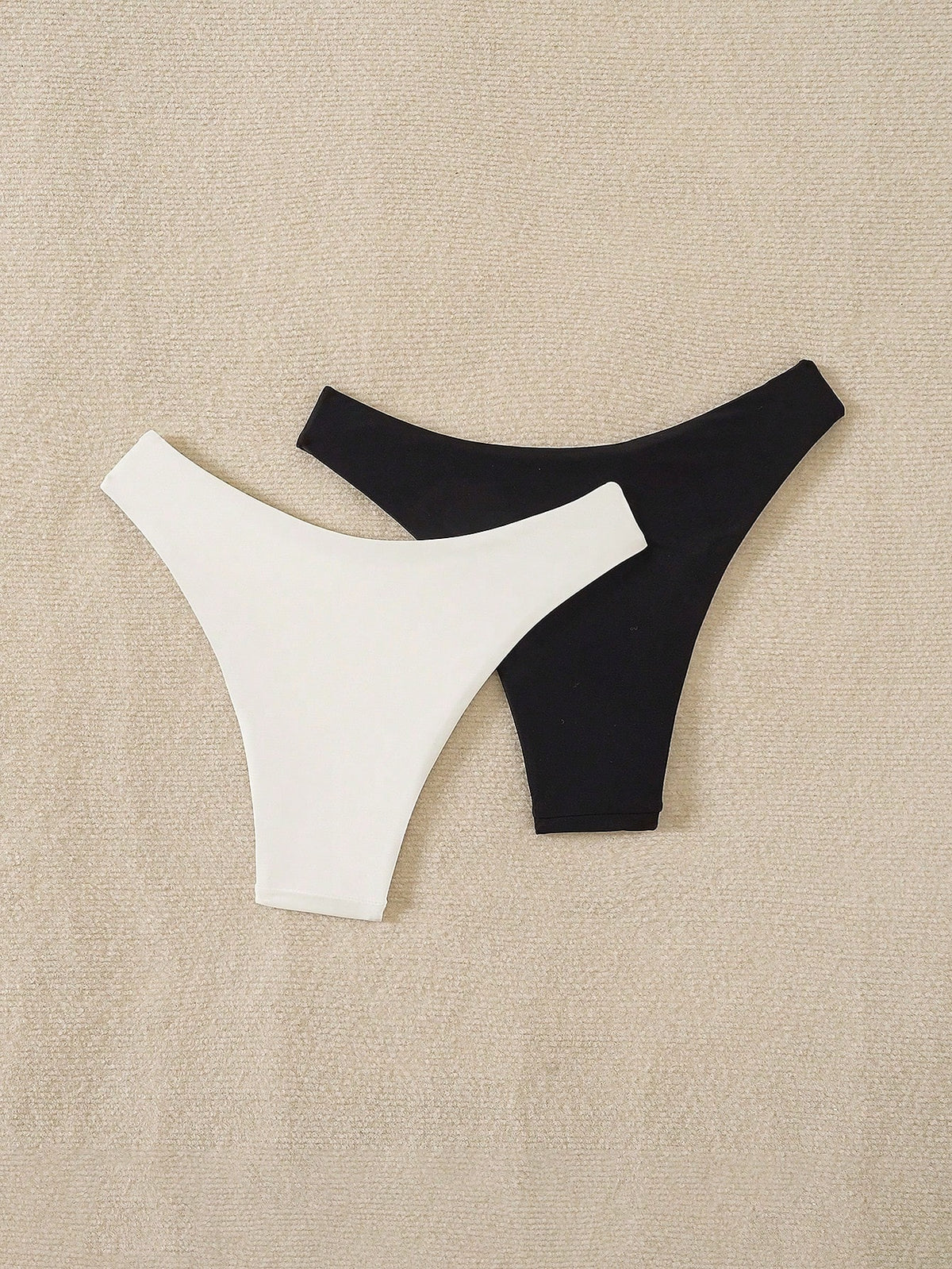 Swim Vcay 2pcs Women Plain & Leopard Print Bikini Bottoms Leopard Bikini Summer