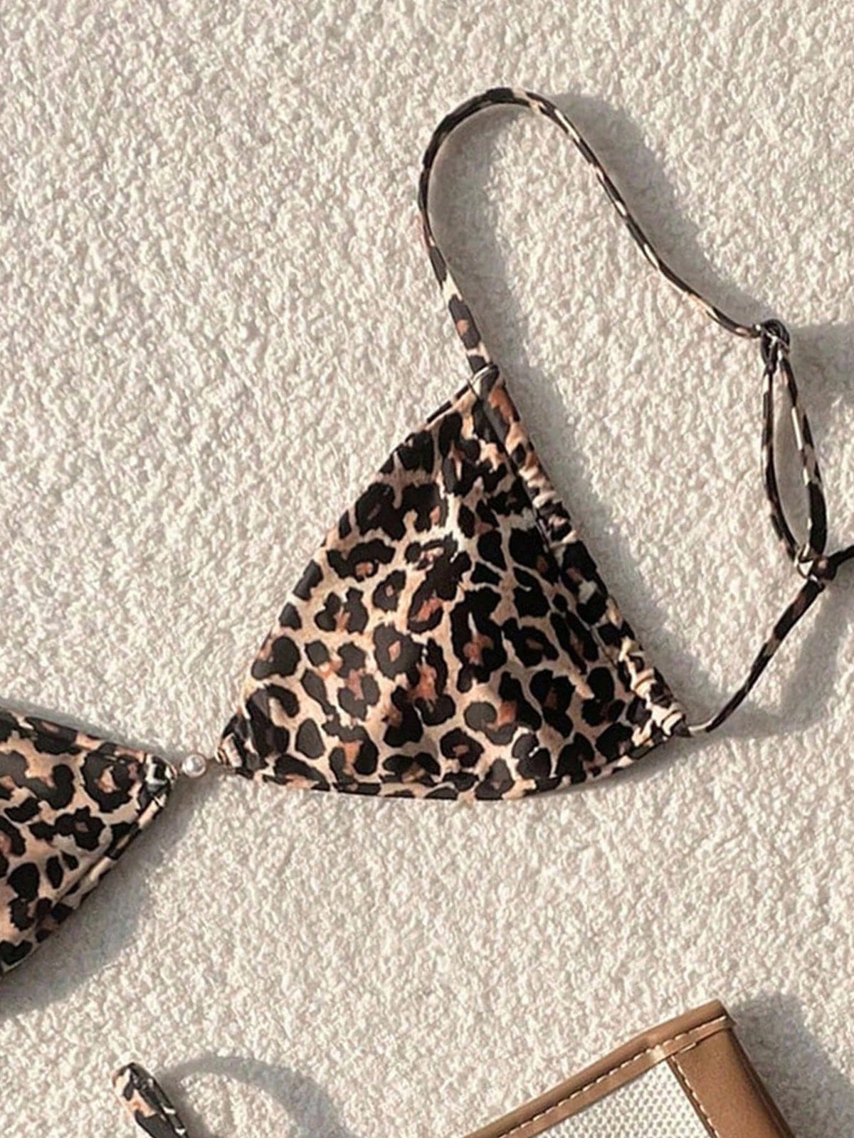 Swim Vcay 2pcs Women's Leopard Print Spaghetti Strap Sexy Crop Top And High Cut Sexy Bottoms Bikini Set, Springbreak Beachwear For Summer Beach Vacation