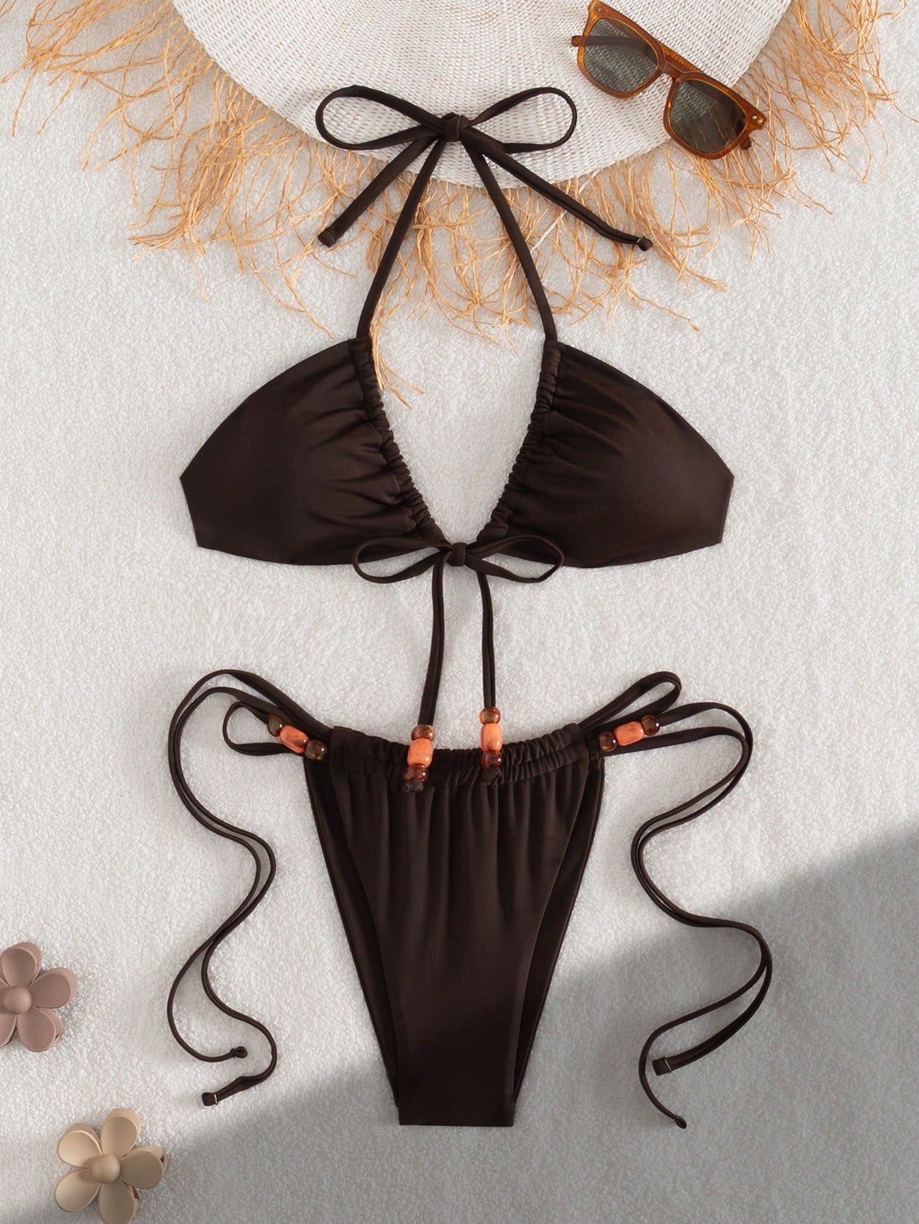 Swim Vcay Spring Summer All-Season Versatile New Women's Swimsuit Set, Knit Holiday Outfit For Party, Beach, New Year, Graduation Ceremony, Classic Color, Sexy Elegant Cute Bikini Set For Beach, Pool