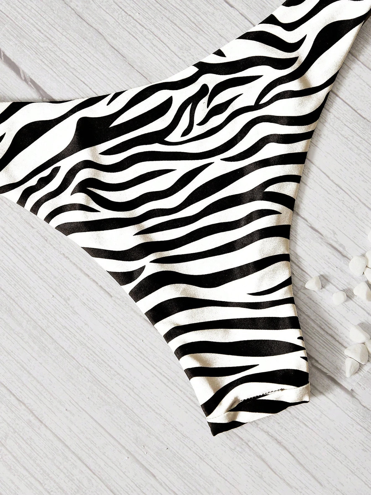Swim Vcay Summer Beach Zebra Striped Bikini Bottom