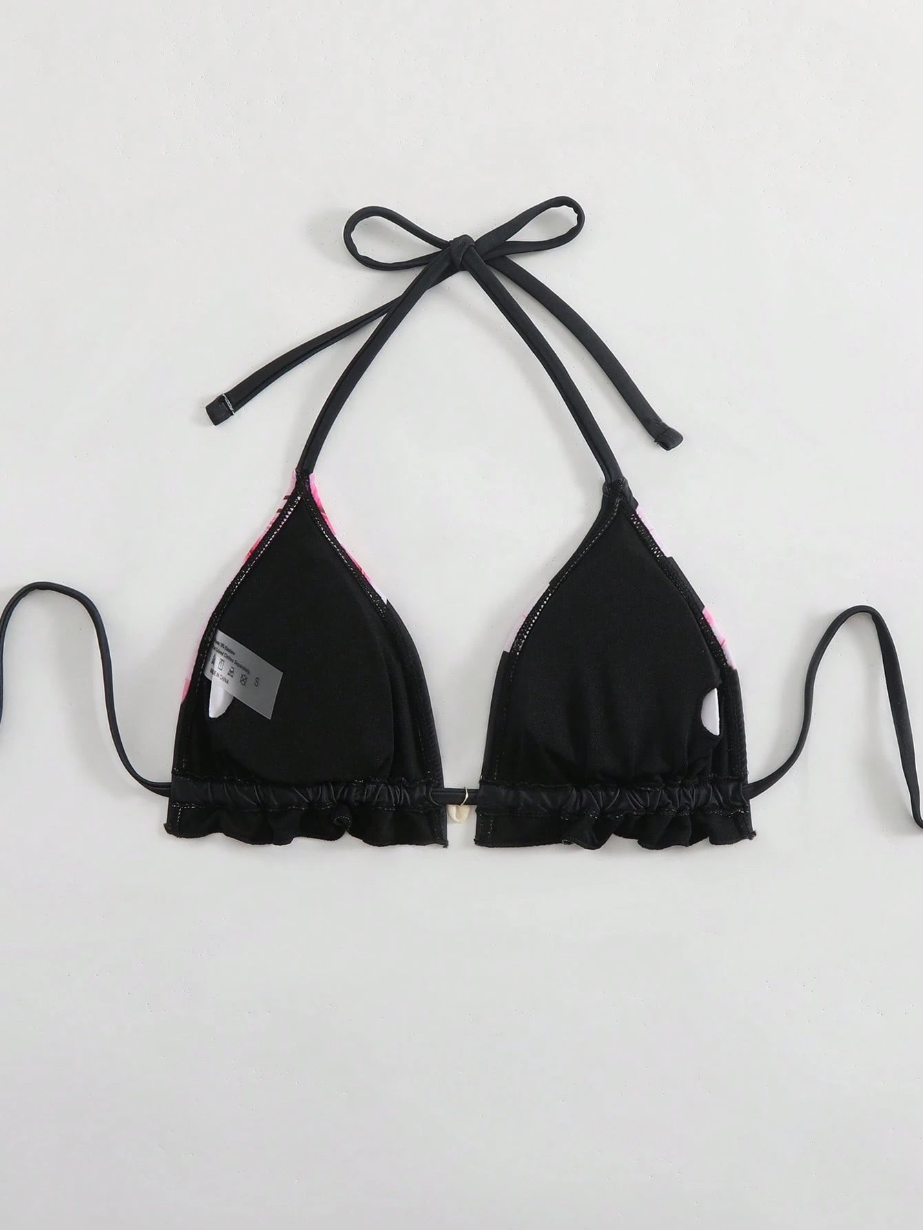 Swim Vcay Women's Swimwear Top, Lotus Floral Printed, Sexy Halter Triangle Bikini Swimsuit For Summer Beach Vacation