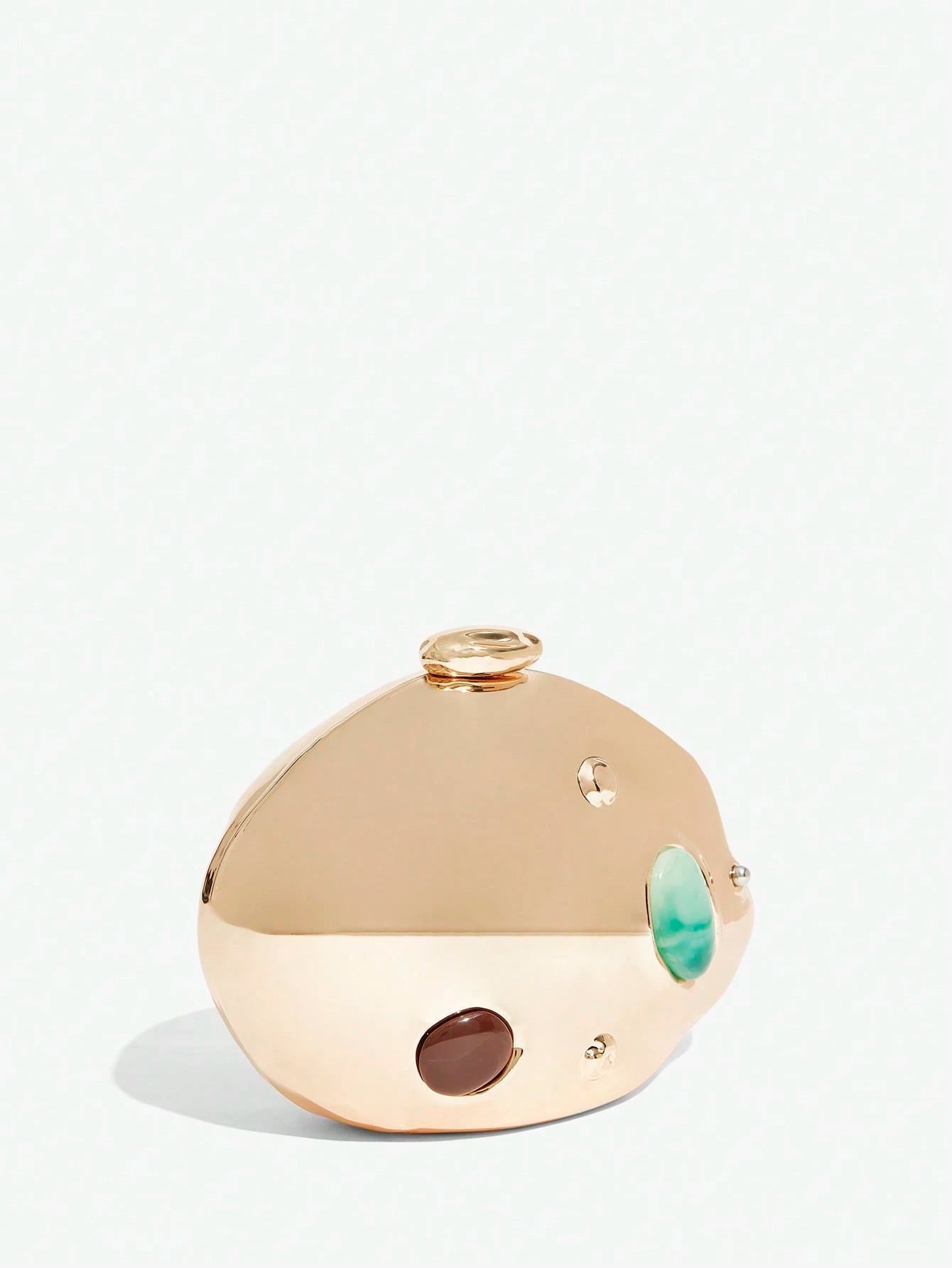 SXY Ladies, Women Evening Bag, Clutch, Crossbody Bas, Colored Stone Inlay, Gold, Hard Box Bag, Fashionable, Luxury, Elegant, Simple, Personalized, Versatile, For Cocktail Party, Party, Prom, Clu