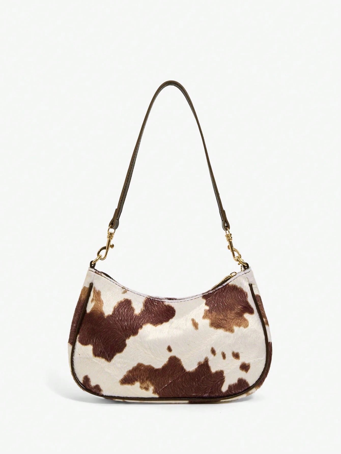 SXY Ladies, Women Shoulder Bag, Hobo Bag, Cow Print, Animal Print, Tassel Decorative Pendant, Retro, Vintage, Fashionable, Elegant, Simple, Personalized, Versatile, Classic, For Commute, Office