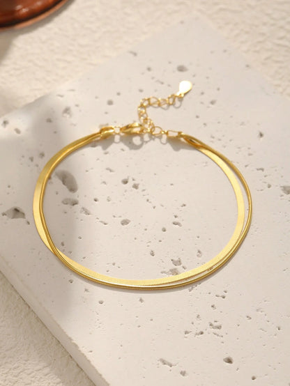 SYMFNY 925 Sterling Silver Flat Fishbone Chain Bracelet, Luxury Jewelry, Birthday And Valentine's Day Gift, Unique Jewelry