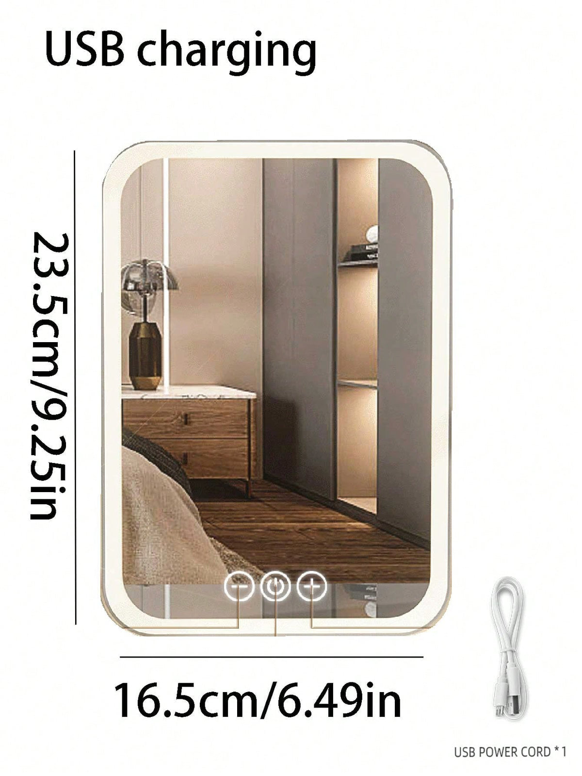 Tabletop LED Lighting Makeup Mirror, Portable Folding Student Dorm Room Vanity Mirror, Office & Personal Use Home Decor Back To School Room Decor School Supplies