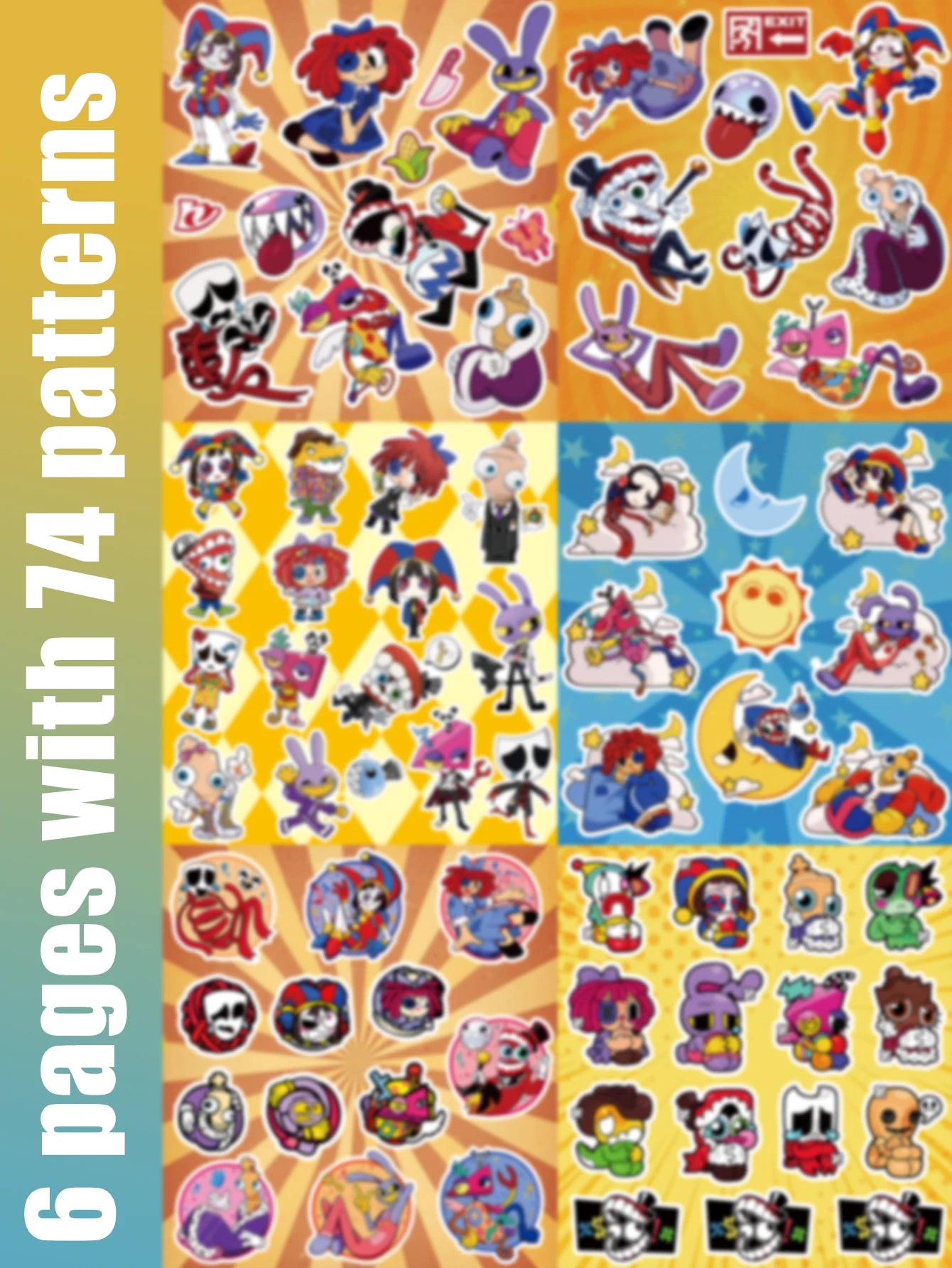 TADC Stickers, SET OF 90pcs, Jax, Ragatha, Caine, Zooble, Gangle, Kinger Stickers, Amazing Digital Stickers, Combination Stickers, Graffiti Stickers For Journal, Water Bottle, Laptop, Suitable For Lug