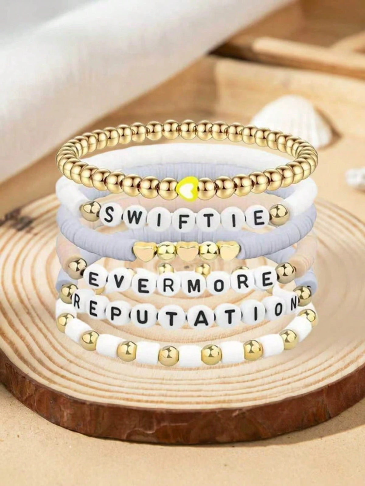 Taylor Swift's Tour Collection: Colorful Handmade Letter Bead Bracelet Is Perfect For Taylor Swift Fans As An Accessory For Concert Outfits. The Elastic Bead String Bracelet Is Suitable For Party Gift