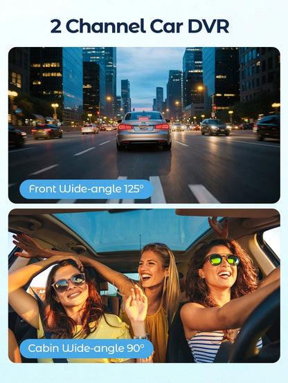 Teckwe 1080P Full HD 3-Channel Dash Camera For Vehicles, Triple Lens Car Dash Cam With Night Vision, Loop Recording, Motion Detection, Wide View, 24h Parking Monitor