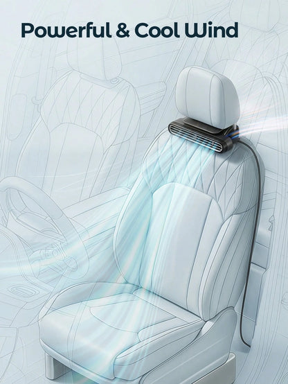Teckwe Car Mounted Electric Fan, Fixed Behind Front Seats, Suitable For Rear Seat Use