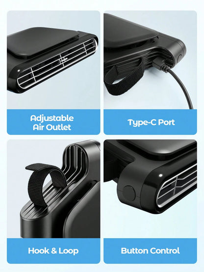 Teckwe Car Mounted Electric Fan, Fixed Behind Front Seats, Suitable For Rear Seat Use