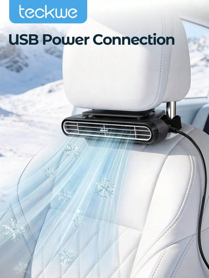 Teckwe Car Mounted Electric Fan, Fixed Behind Front Seats, Suitable For Rear Seat Use
