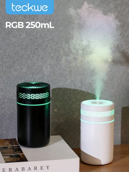 Teckwe New Car Humidifier, Fine Mist Spray, Home Bedroom Aroma Diffuser Lamp, Tabletop Quiet Mist Humidifier, USB Powered, Battery-Free, Suitable For Travel, Home, Bedroom, Office And Air-Conditioned