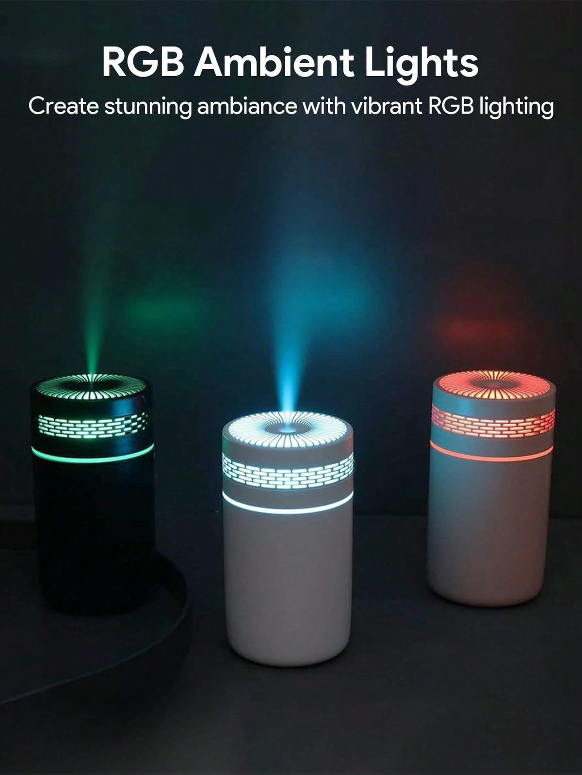 Teckwe New Car Humidifier, Fine Mist Spray, Home Bedroom Aroma Diffuser Lamp, Tabletop Quiet Mist Humidifier, USB Powered, Battery-Free, Suitable For Travel, Home, Bedroom, Office And Air-Conditioned