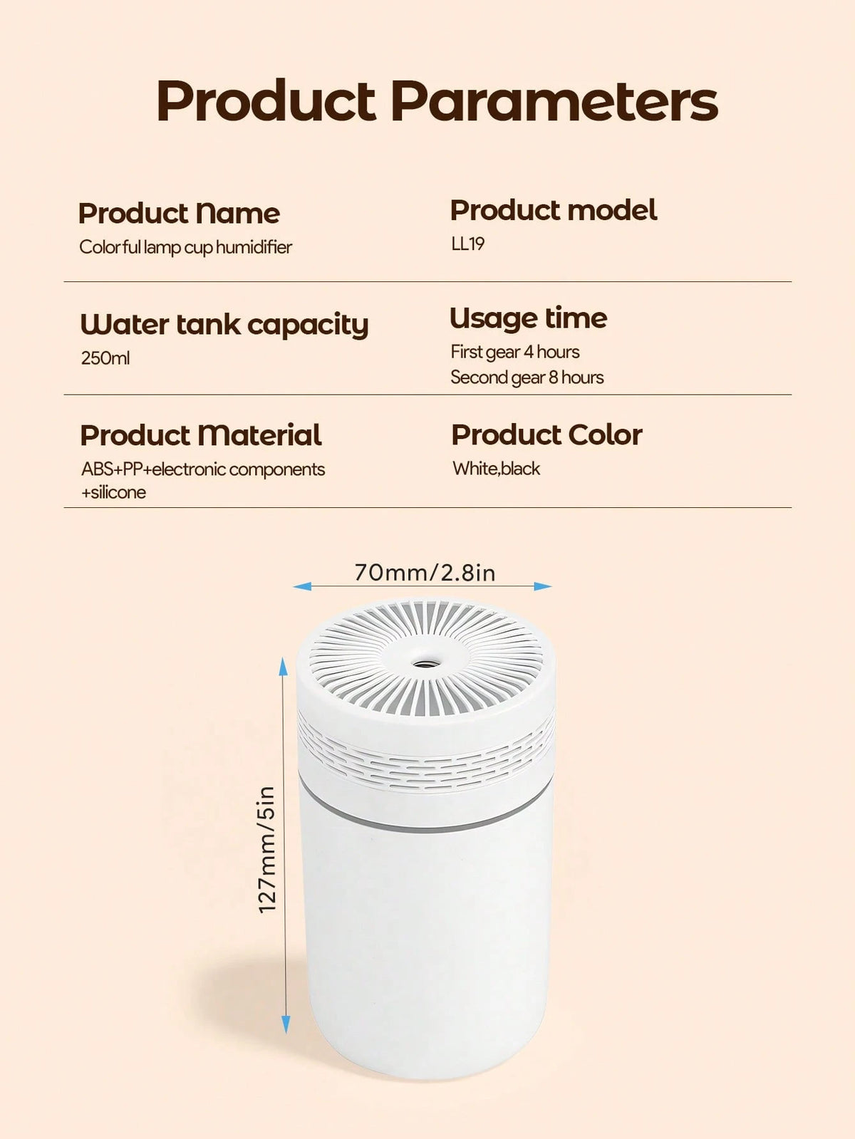 Teckwe New Car Humidifier, Fine Mist Spray, Home Bedroom Aroma Diffuser Lamp, Tabletop Quiet Mist Humidifier, USB Powered, Battery-Free, Suitable For Travel, Home, Bedroom, Office And Air-Conditioned