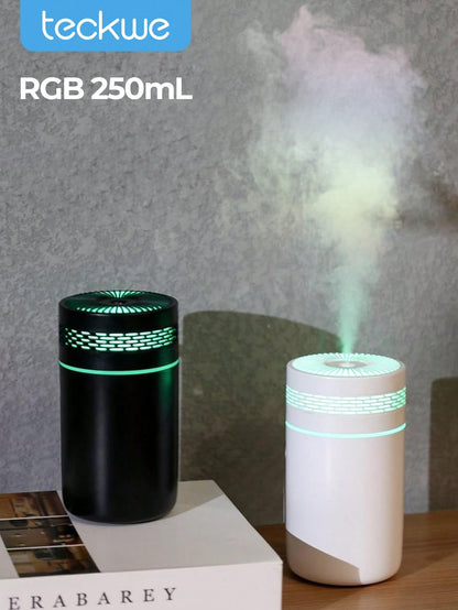 Teckwe New Car Humidifier, Fine Mist Spray, Home Bedroom Aroma Diffuser Lamp, Tabletop Quiet Mist Humidifier, USB Powered, Battery-Free, Suitable For Travel, Home, Bedroom, Office And Air-Conditioned
