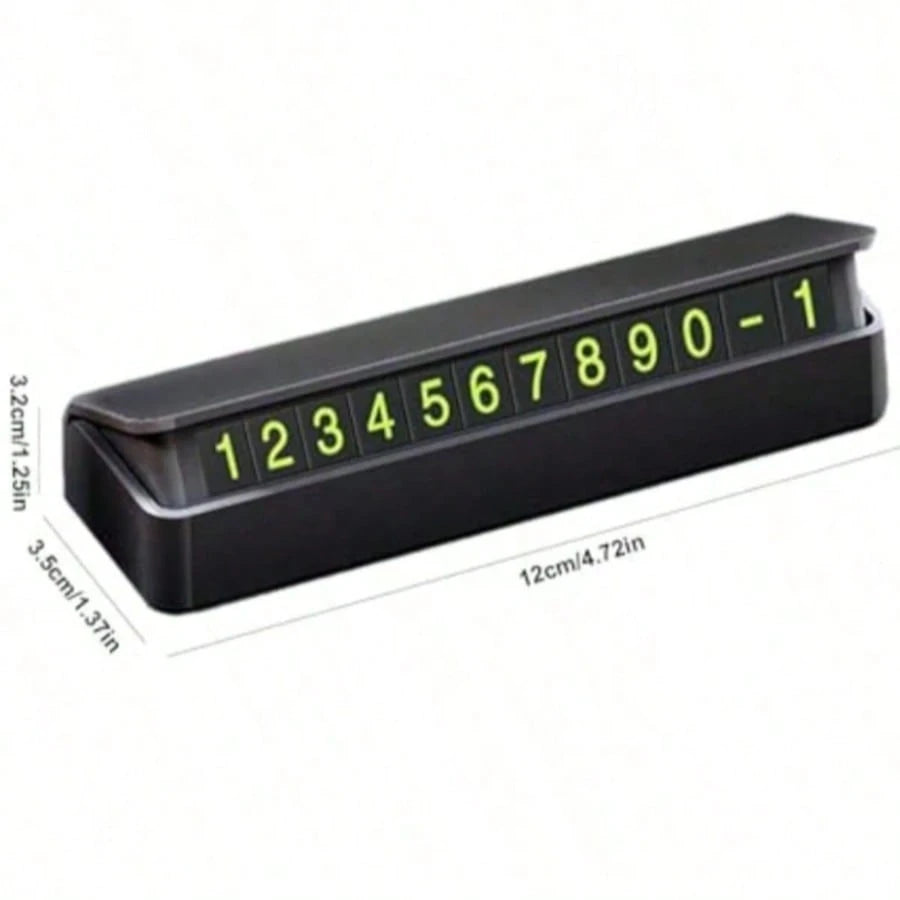 Temporary Parking Permit Card With Illuminated Display, Parking Number Plate, Notification Phone Number Card, Hidden Mobile Phone Number Plate, Automotive Decoration Temporary Parking Sign