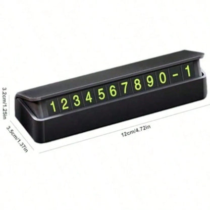 Temporary Parking Permit Card With Illuminated Display, Parking Number Plate, Notification Phone Number Card, Hidden Mobile Phone Number Plate, Automotive Decoration Temporary Parking Sign